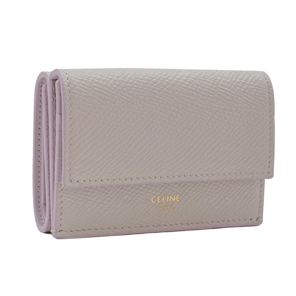 Celine Tri Wallet Folding Grey Flap Calfskin Lavender - Picture 1 of 3